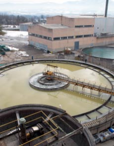 Industrial wastewater process at pulp and paper plant