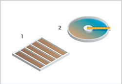 Graphic of the secondary treatment step in the wastewater treatment course- aeration and secondary clarifier